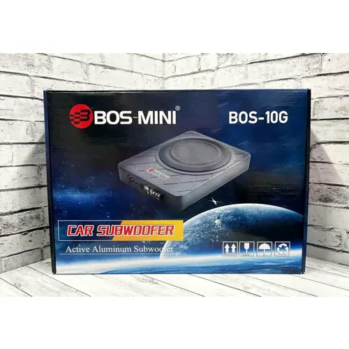 Сабвуфер активный автомобильный с усилителем в машину/ под сиденье / BOS-MINI