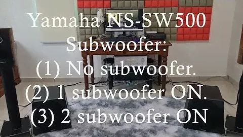 Yamaha NS-SW500 Subwoofer: (1) No subwoofer. (2) 1 subwoofer ON. (3) 2 subwoofer ON [Besame Mucho]