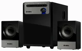 Акустическая система 2.1 Sven "MS-110", сабвуфер 5Вт, сателлиты 2x2.5Вт, с MP3 плеером, черный