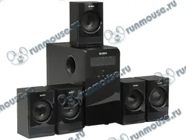 Акустическая система 5.1 Sven "HT-200", сабвуфер 20Вт, сателлиты 5x12Вт, с MP3 плеером, с FM радио, черный (ret) [120858]
