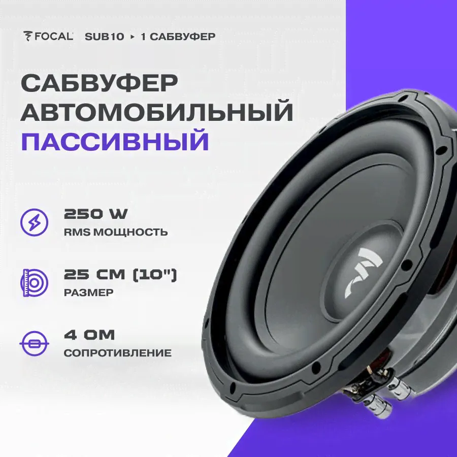 Сабвуфер FOCAL SUB10 / Сабвуфер автомобильный /-0